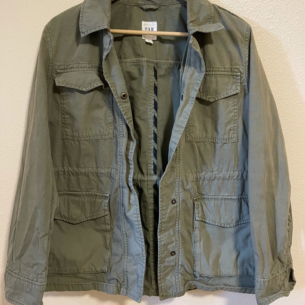 olive green jacket, size medium (gap)